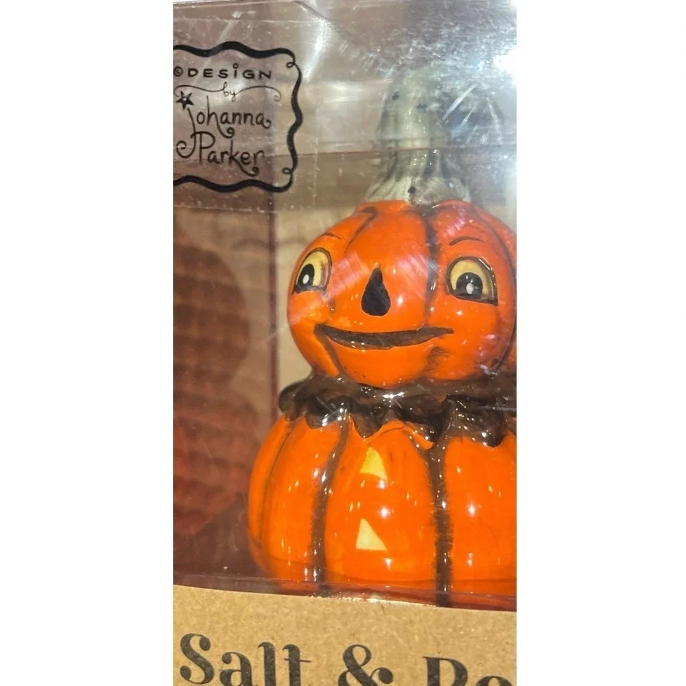 New‎ Johanna Parker Retro Vintage Style Halloween Pumpkin Salt & Pepper Shaker